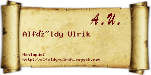 Alföldy Ulrik névjegykártya